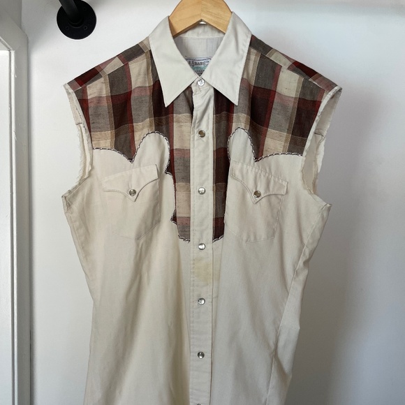 California Ranchwear cut-off sleeve Western button-up - Picture 1 of 4